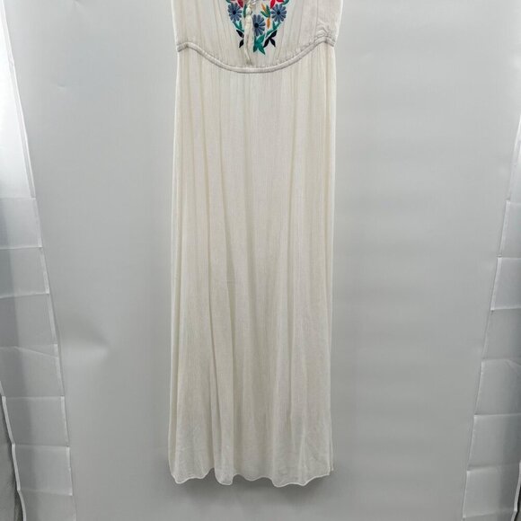 MAGIC Women's Embroidered Sheer Maxi Dress Sleeveless Off White/Multi Size Small - Picture 5 of 8